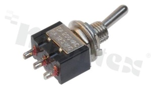 Miniaturowy przełącznik dźwigniowy; jednobiegowy; z okrągłą; metalową dźwignią; SPDT; dwustabilny ON-ON