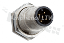 Receptacle NMEA2000, for panel, 5 pins, male, plastic, 4A, front side nut, PCB, IP68, UL