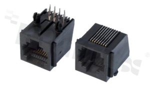 Gniazdo RJ45; 8-stykowe; montaż: THT; kątowe; gabaryt 8; grubość pokrycia 6u" Au