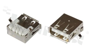 Socket USB 1xA; USB 2.0; angled; white insulator