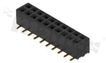 Listwa stykowa do PCB; w rastrze 2.00mm; 2x10 styków; montaż: SMD; żeńska; prosta; dwurzędowe; H=4.3mm