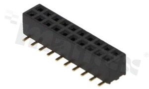Pin Header; pitch 2.00mm; 2x10 pins; assembly: SMD; female; straight; double row; H=4.3mm