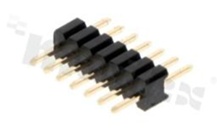 Listwa stykowa do PCB; w rastrze 1,27mm; 1x7 styków; montaż THT; męska; prosta; jednorzędowa 2.6X2.6X7.2