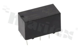 Przekaźnik elektromagnetyczny; prąd znamionowy 2A; napięcie cewki 5VDC; podwójne styki przełączne (2C); moc cewki; 200mW; 2A/30VDC; 1A/125VAC