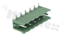 Pluggable terminal block; pitch 5.00mm; 6-ways; male; R/A pin header; opened type; UL 300V/16A; TUV:320V/20A