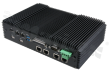 Bezwentylatorowy komputer przemysłowy; Celeron 3955U/Core i3/i5/i10; RAM: do 16GB; 2xCOM; 4xUSB; 6xLAN; GPIO; 2xSIM; SMBus; Audio; SATA; mPCIe; M.2 Key B; TPM 2.0; temp. pracy: -20+60C; 12/24VDC