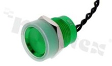 Piezoelectric switch; monostable; 16mm; cable; green aluminium; IP69K.