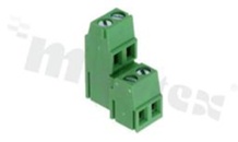 Listwa zaciskowa do PCB; w rastrze 5.0 mm; 4-torowa(2+2); pionowa; na przewód 2.50mm2 (AWG 24-12); z ruchoma osłoną przewodu; ze śrubami na wkrętak płaski; klatka mosiężna; zielona; UL 300V/10A