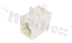 Gniazdo RJ11; 4-stykowe; montaż: THT; kątowe; gabaryt 6; grubość pokrycia 3u" Au