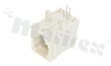 Socket RJ11; 4-contacts; THT; side entry; size 6; 3u" Au