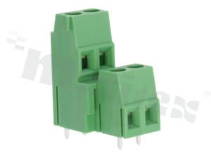 Listwa zaciskowa do PCB; w rastrze 5.00mm; piętrowa; 2x2; na przewód 1.5mm2; ze śrubami na wkrętak krzyżak; klatka mosiężna; niebieska; 300V/10A