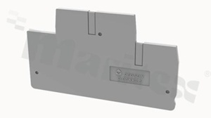 Ścianka końcowa/wewnętrzna do złączy przelotowych; grubość 2,2mm; szara; montaż zatrzaskowy