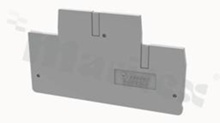 End/internal wall for through terminal blocks; 2,2mm thick; grey; snap-on mounting