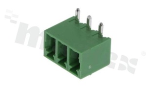 Listwa zaciskowa rozłączalna; w rastrze 3.81mm; 3-torowa; męska; kątowa; zabudowana; UL 300V/8A; TUV:250V/7A
