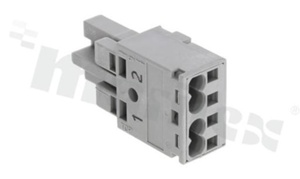 Gniazdo WAGO 770-242, Push-in CAGE CLAMP 4mm2 25A 2P kodowanie B, 1 2 szare