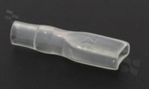 Osłonka do konektora płaskiego 6.3mm; na przewód OD=3.5mm L=25mm W=7.8mm; przezroczysta; RoHS