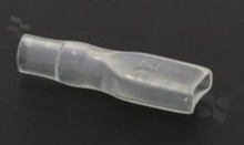 Insulation sleeve for flat connector 6.3mm; for wire OD=3.5mm;; L=25mm; W=7.8mm;; transparent