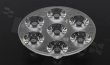 Lens for LED high power; angle: 10 degrees ; Number of LEDs: 7; Dimensions: round 67mm; Height: 13.4mm; material: PC; Fastening: screw