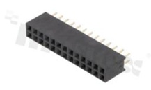 Listwa stykowa do PCB; w rastrze 2.54mm; 2x13 styków; montaż: THT; żeńska; prosta; dwurzędowe 