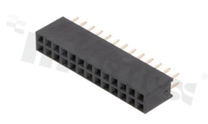 Listwa stykowa do PCB; w rastrze 2.54mm; 2x13 styków; montaż: THT; żeńska; prosta; dwurzędowe