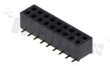 Listwa stykowa do PCB; w rastrze 2.00mm; 2x9 styków; montaż: SMD; żeńska; prosta; dwurzędowe; H=4.0mm