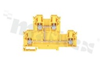 Installation terminal block; 2-level; 4-contacts; for wire 0,5-4mm2; screw terminal; grey; Din rail; 1000v/32A