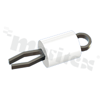 Test point; 0.25x0.51mm; phosphor bronze; silver plate; white; THT