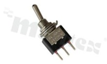 Miniaturowy przełącznik dźwigniowy; jednobiegowy; z metalową dźwignią; SPDT; ON-OFF-ON