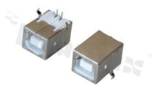 Markowe gniazdo; 1 x port typu B; USB 2.0; kątowe; biały izolator