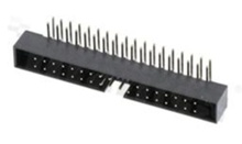 Full shrouded header for PCB; pitch 2.00mm; 36-contacts; THT; male; side entry