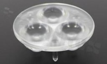 Soczewka do diod LED high power; kąt rozsyłu: 23 do 40 stopni FWHM; ilość diod: 3; rozmiar: okrąg 50mm; wysokość: 14.5mm; rodzaj materiału: PMMA; sposób mocowania: klej; kołek