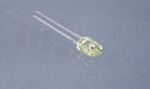 Dioda LED sygnalizacyjna; THT; 5mm oval; żółta; 590nm; 1800mcd/20mA; 1.8-2.4V; 70x40 stopni