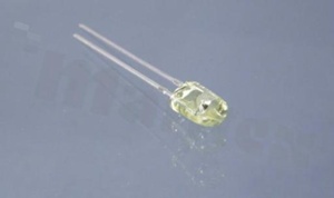 Dioda LED sygnalizacyjna; THT; 5mm oval; żółta; 590nm; 1800mcd/20mA; 1.8-2.4V; 70x40 stopni