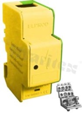 Modułowy blok rozdzielczy na szyne DIN;żółto-niebieski; jednobiegunowy;70mm2/2x25mm2/2x16mm2/7x6mm2 ;500V ;160A