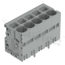 Listwa zaciskowa do PCB; przewód-płytka; na przewód 0.2 - 10.0 mm2 (24-8AWG); raster 7.5 mm; 5-torowa.; kąt ułożenia przewodu względem płytki: 90; Push-in; szary; 600V/38A