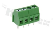 PCB terminal block; pitch 3.5mm; 4-ways; vertical; wire range 1.0mm2 (AWG 26-16); with screws for a flat screwdriver; rising clamp type; brass cage; green color; UL 150V/10A, TUV 130V/10A