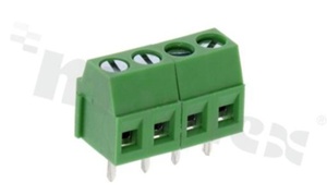 PCB terminal block; pitch 3.5mm; 4-ways; vertical; wire range 1.0mm2 (AWG 26-16); with screws for a flat screwdriver; rising clamp type; brass cage; green color; UL 150V/10A, TUV 130V/10A