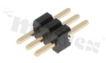 Listwa stykowa do PCB; w rastrze 1.27mm; 1x3 styków; montaż: THT; męska; prosta; jednorzędowe