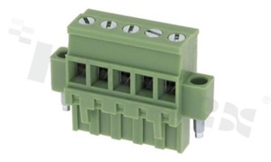 Listwa zaciskowa rozłączalna; w rastrze 5.08mm; 5-torowa; żeńska; na przewód 2.5mm2; kierunek wtykania prostopadły do osi przewodu; styki z fosforobrązu; mosiężna klatka przewodu; UL 250V/12A