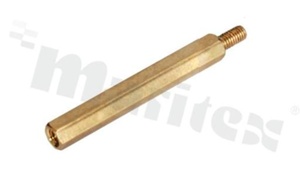 Screwed brass spacer sleeve; Int. thread: M3; Ext. thread: M3; 32mm