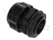 Dławnica kablowa M25; nylonowa; M25x1.5 9-16mm; flat O-ring; z nakrętką; czarna; na klucz 33
