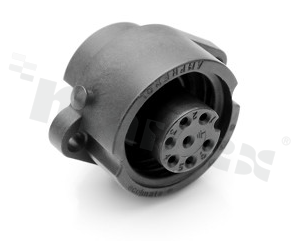 Gniazdo ECOMATE seria C016, 7-stykowe (6+PE), żeńskie, proste, 13A, 250V, kabel: max 0.14-1.5mm2( AWG26-16), styki sprzedawane oddzielnie, llutowane, IP67