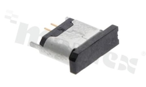 Gniazdo Micro-USB; pionowe; THT; typ 1xB; 5-stykowe; USB 2.0; do montażu przewlekanego; styki złocone 3u"