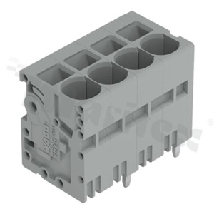 Listwa zaciskowa do PCB; przewód-płytka; na przewód 0.2 - 10.0 mm2 (24-8AWG); raster 7.5 mm; 4-torowa.; kąt ułożenia przewodu względem płytki: 90; Push-in; szary; 600V/38A
