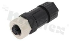 Wtyk M12; kodowanie A; 10-stykowy; żeński; 1.5A; prosty; na kabel; lutowany; IP68