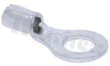 Ring terminal; M4; for wire 0.5-1.25mm2; tinned brass; unisolated