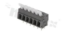Listwa zaciskowa do PCB; w rastrze 5.00mm; 6-torowa; poziome wejście przewodu; na przewód 0.2-2.5mm2 (28-12 AWG); ze stykiem sprężynowym; szara; UL 300V/15A