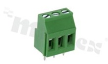 PCB terminal block; pitch 5.00mm; 3-ways; vertical; wire range 0.5-2.5mm2 (AWG 26-12); with screws for a cross screwdriver; brass cage; green color; UL 300V/20A, TUV 250V/20A