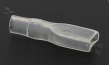 Insulation sleeve for flat connector 4.8mm; for wire OD=3.0mm; L=22mm W=5.8mm; transparent