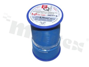 Single wire LGY/H05V-K; with copper multi-strand; blue; cross section 0.75mm2; AWG 18; 500V; -40+105 deg.C; 25m.